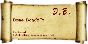 Doma Bogát névjegykártya